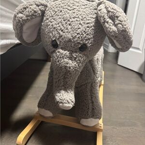 plush nursery elephant rocking horse